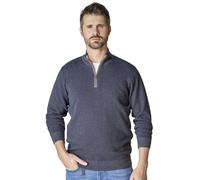 Troyer CASAMODA "CASAMODA Stricktroyer uni", Herren, Gr. 4XL, blau (saphirblau), 100% Baumwolle, Pullover Troyer (74963453-4XL) saphirblau