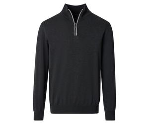 Troyer CASAMODA "CASAMODA Stricktroyer uni", Herren, Gr. 5XL, schwarz (783 anthrazit), 100% Baumwolle, Pullover Troyer (75504204-5XL) 783 anthrazit