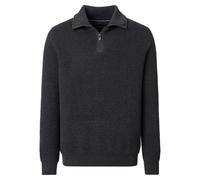 Troyer CASAMODA "CASAMODA Stricktroyer uni", Herren, Gr. L, dunkelgrau, 60% Baumwolle, 40% Polyacryl, Pullover Troyer (81400925-L) dunkelgrau