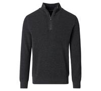 Troyer CASAMODA "CASAMODA Stricktroyer uni", Herren, Gr. L, grau (dunkelgrau), 60% Baumwolle, 40% Polyacryl, Pullover Troyer (37839767-L) dunkelgrau