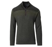 Troyer CASAMODA "CASAMODA Stricktroyer uni", Herren, Gr. L, grün (dunkelgrün), 100% Baumwolle, Pullover Troyer (96991309-L) dunkelgrün