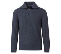 Troyer CASAMODA "CASAMODA Stricktroyer uni", Herren, Gr. M, blau (dunkelblau), 100% Baumwolle, Pullover Troyer (30942904-M) dunkelblau