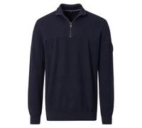 Troyer CASAMODA "CASAMODA Stricktroyer uni", Herren, Gr. M, blau (dunkelblau), 100% Baumwolle, Pullover Troyer (16088038-M) dunkelblau