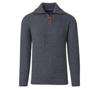 Troyer CASAMODA "CASAMODA Stricktroyer uni", Herren, Gr. XL, blau, 100% Baumwolle, Pullover Troyer (44837138-XL) blau