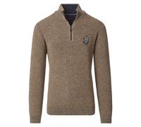 Troyer CASAMODA "CASAMODA Stricktroyer uni", Herren, Gr. XL, braun (hellbraun), 62% Baumwolle, 28% Polyester, 10% Polyamid, Pullover Troyer (67619718-XL) hellbraun