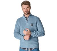 Troyer CASAMODA "CASAMODA Stricktroyer uni", Herren, Gr. XXL, blau (hellblau), 62% Baumwolle, 28% Polyester, 10% Polyamid, Pullover Troyer (54434847-XXL) hellblau