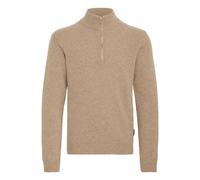 Troyer CASUAL FRIDAY "Troyer CFKARL halfzip lambswool knit", Herren, Gr. S, beige (silber mink), Feinstrick, Obermaterial: 80% Wolle WO. 20% Polyamid PA., unifarben, normal, Pullover Troyer (79369536-