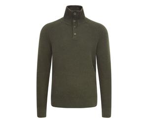 Troyer CASUAL FRIDAY "Troyer CFKRISTIAN 0162 ribbed high neck knit", Herren, Gr. S, grün (deep depths), Grobstrick, Obermaterial: 100% Baumwolle CO., unifarben, Basic, normal, Pullover Troyer (7532592