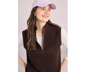 Troyer CECIL, Herren, Gr. XXL (46), macchiato braun, Web, 100% Baumwolle, Strukturmuster, comfort fit normal, hoch geschlossener Ausschnitt, Rippbündchen, Pullover Troyer, aus reiner Baumwolle (319862