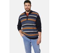 Troyer CHARLES COLBY "Pullover EARL LEANDOW", Herren, Gr. 5XL, blau (dunkelblau), Obermaterial: 100% Baumwolle CO., gestreift, normal, ohne Ausschnitt, Pullover Troyer (31201057-5XL) dunkelblau