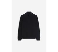 Troyer CINQUE "CIFALCO", Herren, Gr. XL, blau (dunkelblau), Strick, Obermaterial: 50% Baumwolle, 50% Polyamid, unifarben, slim fit, Bündchen, Pullover Troyer, in Struktur-Strick (36499026-XL)