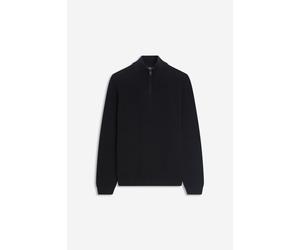 Troyer CINQUE "CIFALCO", Herren, Gr. XL, blau (dunkelblau), Strick, Obermaterial: 50% Baumwolle, 50% Polyamid, unifarben, slim fit, Bündchen, Pullover Troyer, in Struktur-Strick (36499026-XL)