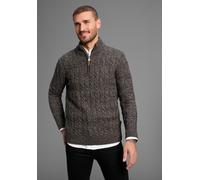 Troyer DELMAO röße 3XL", Herren, Gr. M (48/50), grau (anthrazit, melange), Strick, Obermaterial: 80% Polyacryl, 20% Baumwolle, Zopfmuster, meliert, normal, Rippstrickbündchen, Pullover Troyer, m