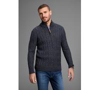 Troyer DELMAO röße 3XL", Herren, Gr. 3XL (64/66), blau (marine, melange), Strick, Obermaterial: 80% Polyacryl, 20% Baumwolle, Zopfmuster, meliert, normal, Rippstrickbündchen, Pullover Troyer, mi