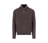 FYNCH-HATTON Troyer aus Wollmix mit Melange-Effekt Dark Chocolate/L