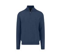 Troyer FYNCH-HATTON, Herren, Gr. S, blau (night), Strick, Obermaterial: 100% Baumwolle, unifarben, regular fit taillenbedeckt, Rippbündchen, Pullover Troyer, aus reiner Baumwolle, mit Logo-Stickerei,