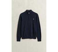Troyer GANT "CLASSIC COTTON HALF ZIP", Herren, Gr. 4XL, blau (evening blau), Web, Obermaterial: 100% Baumwolle, unifarben, regular fit normal, Rundhals, eingesetzt Rippbündchen, Pullover Troyer, Regul