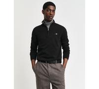 GANT Herren Pullover mit Zip-Kragen - CLASSIC COTTON HALF ZIP, Strickpullover, Baumwolle Schwarz L