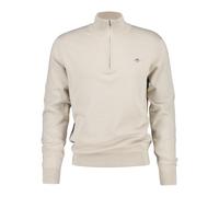 Troyer GANT "CLASSIC COTTON HALF ZIP", Herren, Gr. M, beige (clay beige), Web, Obermaterial: 100% Baumwolle, regular fit normal, Rundhals, eingesetzt Rippbündchen, Pullover Troyer, Regular fit mit Tro
