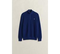 Troyer GANT "MICRO TEXTURED COTTON HALF ZIP", Herren, Gr. XL, blau (rich navy), Obermaterial: 100% Baumwolle, unifarben, regular fit normal, Rundhals, eingesetzt Rippbündchen, Pullover Troyer, Regular