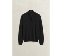 Troyer GANT "SUPERFINE LAMBSWOOL", Herren, Gr. XL, schwarz, Strick, Obermaterial: 100% Wolle, regular fit normal, Rippbündchen, Pullover Troyer, aus feiner Wolle (44078025-XL) schwarz