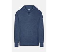 Troyer Hanseheld Merino GOTS Organic kbT Strickpullover Wolle Jeans-Blau 44