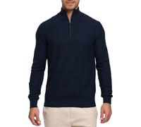 Troyer INDICODE "INBarcerle Half Zip", Herren, Gr. XXL, sky captain, Strick, Obermaterial: 100% Baumwolle, unifarben, regular fit normal, ohne Ausschnitt, Pullover Troyer (72699536-XXL) sky captain