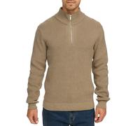 Troyer INDICODE "INEmil ½ zip", Herren, Gr. XL, beige (beige mix), Strick, Obermaterial: 60% Polyester, 40% Baumwolle, unifarben, regular fit hüftlang, hoch geschlossener Ausschnitt, Pullover Troyer (