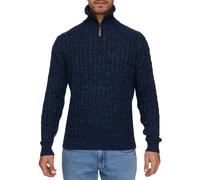 Troyer INDICODE "Rufus", Herren, Gr. L, blau (navy), Strick, Obermaterial: 100% Baumwolle, unifarben, regular fit hüftlang, Rippbündchen, Pullover Troyer (23355413-L) navy