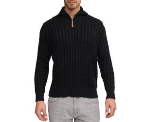Troyer INDICODE "Rufus", Herren, Gr. L, schwarz (schwarz mix), Strick, Obermaterial: 100% Baumwolle, unifarben, regular fit normal, ohne Ausschnitt, Rippbündchen, Pullover Troyer, Baumwolle, regular f