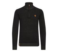 Indicode Nathen Herren Strickpullover Troyer Feinstrick Pullover Mit Stehkragen und Reißverschluss, Größe:XL, Farbe:Black (999)