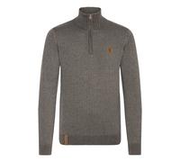 Indicode Nathen Herren Strickpullover Troyer Feinstrick Pullover Mit Stehkragen und Reißverschluss, Größe:XXL, Farbe:Grey Mix (914)