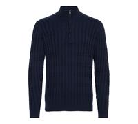 Indicode IDPaulo Herren Strickpullover Troyer Grobstrick Pullover mit Troyerkragen 100% Baumwolle Regular fit, Größe:XL, Farbe:Navy (400)