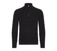 Indicode IDPaulo Herren Strickpullover Troyer Grobstrick Pullover mit Troyerkragen 100% Baumwolle Regular fit, Größe:XL, Farbe:Black (999)