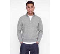 Troyer JACK & JONES "JJESOHO OLLIE KNIT HALF ZIP SN", Herren, Gr. L, grau (light grau melange), Strick, Obermaterial: 51% Polyester, 41% Polyacryl, 5% Wolle, 3% Elasthan, meliert, relaxed fit normal, 