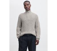 Troyer JACK & JONES "JORBLEECKER KNIT HALF ZIP BF", Herren, Gr. S, sea salt detail:schwarz, Strick, Obermaterial: 65% Polyacryl, 35% Baumwolle, unifarben, regular fit hüftlang, hoch geschlossener Auss