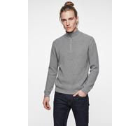 Troyer JACK & JONES "JPRBLACONNOR KNIT HALF ZIP", Herren, Gr. L, grau (medium grau melange), Strick, Obermaterial: 100% Baumwolle, unifarben, regular fit normal, ohne Ausschnitt, Bündchen, Pullover Tr
