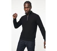 Troyer JACK & JONES "JPRBLACONNOR KNIT HALF ZIP", Herren, Gr. L, schwarz, Strick, Obermaterial: 100% Baumwolle, unifarben, regular fit normal, ohne Ausschnitt, Bündchen, Pullover Troyer, Baumwolle, re