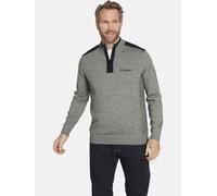 Troyer JAN VANDERSTORM "Pullover DAIN", Herren, Gr. 4XL, grau (grau melange), Obermaterial: 50% Baumwolle CO. 50% Polyacryl PAN., unifarben, normal, ohne Ausschnitt, Pullover Troyer (74822149-4XL) gra