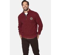 Troyer JAN VANDERSTORM "Pullover RAGNARLOD", Herren, Gr. XL, rot (dunkelrot melange), Obermaterial: 100% Baumwolle CO., Pullover Troyer (73333761-XL) dunkelrot melange