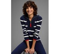 Troyer KANGAROOS, Damen, Gr. 36/38, blau (marine, weiß), Strick, Obermaterial: 60% Baumwolle, 40% Polyacryl, gestreift, kontrastfarbene Details, figurbetont hüftbedeckend, Rippstrickbündchen, Pullover