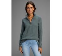 Troyer LAURA SCOTT, Damen, Gr. 46, grün (balsamgrün), Grobstrick, Obermaterial: 50% Viskose, 28% Polyester, 22% Polyamid, clean, unifarben, figurumspielend hüftlang, Bündchen, Pullover Troyer, kuschel
