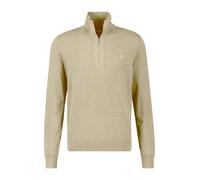 Troyer LERROS, Herren, Gr. L, tender beige melange, Strick, Obermaterial: 100% Baumwolle, meliert, regular fit normal, ohne Ausschnitt, Rippbündchen, Pullover Troyer, mit Logo Stickerei (69935519-L) t