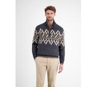 Troyer LERROS, Herren, Gr. XXL, classic navy, Strick, Obermaterial: 60% Baumwolle, 40% Polyacryl, regular fit normal, ohne Ausschnitt, Rippbündchen, Pullover Troyer, mit Norweger Muster (70846142-XXL)