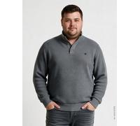 LERROS Troyer mit Knopfleisten-Stehkragen - Große Größen - Misty Blue 4XL