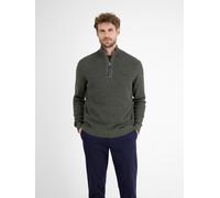Strickpullover LERROS, Herren, Gr. 3XL, nordic olive, Strick, Obermaterial: 100% Baumwolle, unifarben, normal hüftbedeckend, Rundhals, Bündchen, Pullover Strickpullover, mit Troyer-Reißverschluss, Ste