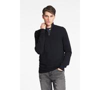 Troyer LINDBERGH, Damen, Gr. XXL, blau (navy), Obermaterial: 80% Viskose, 20% Nylon, unifarben, regular fit taillenbedeckt, ohne Ausschnitt, Rippbündchen, Pullover Troyer, mit Troyerkragen (28891520-X
