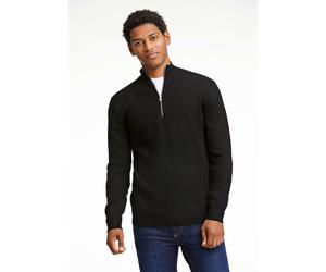 Troyer LINDBERGH, Herren, Gr. L, schwarz, Strick, Obermaterial: 52% Viskose, 26% Polyester, 22% Polyamid, unifarben, relaxed fit hüftbedeckend, Rundhals, Bündchen, Pullover Troyer, aus Viskose und mit
