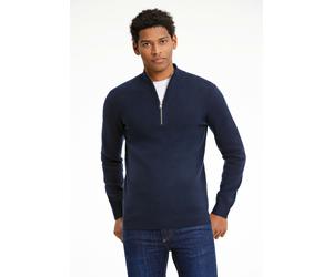 Troyer LINDBERGH, Herren, Gr. M, navy, Strick, Obermaterial: 52% Viskose, 26% Polyester, 22% Polyamid, unifarben, relaxed fit hüftbedeckend, Rundhals, Bündchen, Pullover Troyer, aus Viskose und mit St