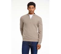 Troyer LINDBERGH, Herren, Gr. S, beige (mid braun), Strick, Obermaterial: 52% Viskose, 26% Polyester, 22% Polyamid, unifarben, relaxed fit hüftbedeckend, Rundhals, Bündchen, Pullover Troyer, aus Visko